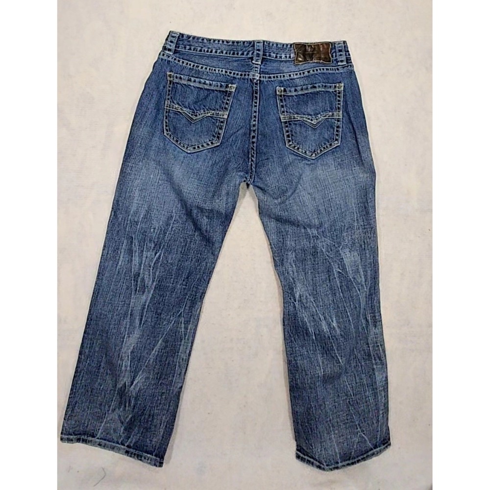 Rock and Roll Cowboy Double Barrel Jeans Men 38x27 28 Straight Leg Whisker